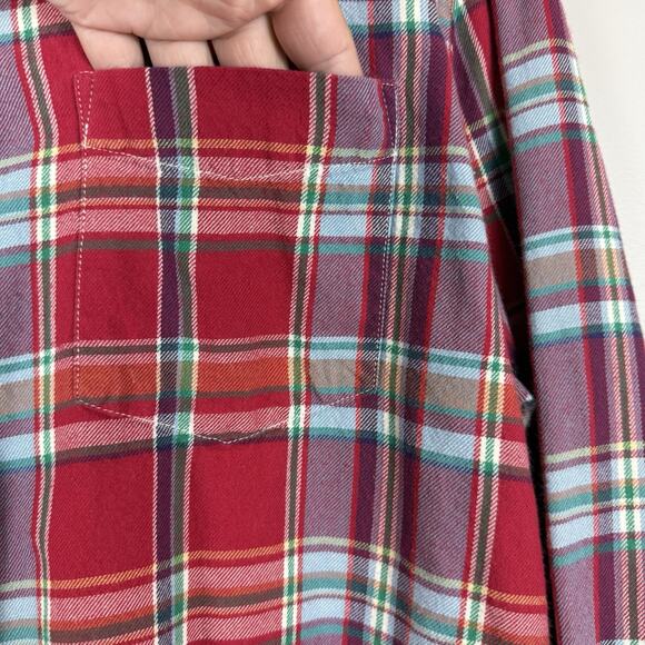 Ralph Lauren Button Up Shirt Women Large Red Multi Plaid Flannel Western Casual - Picture 5 of 8